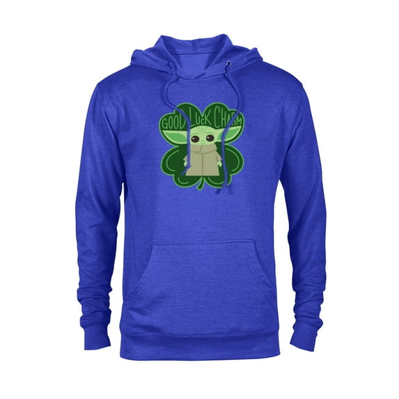 Star Wars Grogu Good Luck Charm Clover St. Patrick’s Day - Pullover Hoodie for Adults - Customized-Royal