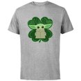 thumbnail image 1 of Star Wars Grogu Good Luck Charm Clover St. Patrick’s Day - Short Sleeve Cotton T-Shirt for Adults - Customized-Athletic Heather, 1 of 5