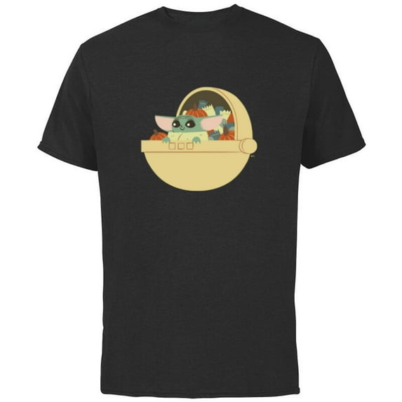 Star Wars Grogu Halloween Candy Pram - Short Sleeve Cotton T-Shirt for Adults - Customized-Black