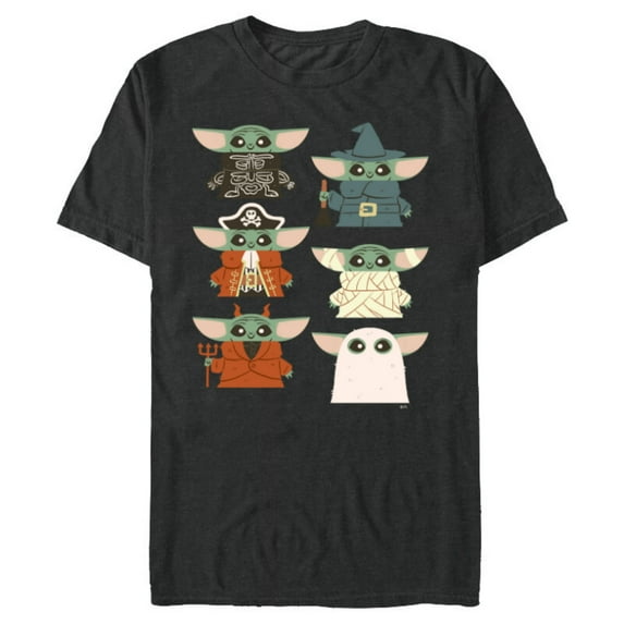 Star Wars Grogu Halloween Costumes - Short Sleeve Blended T-Shirt for Adults - Customized-Dark Heather