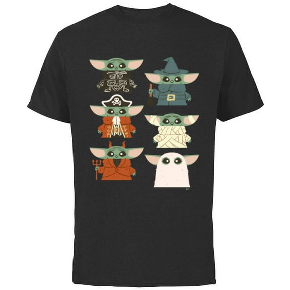 Star Wars Grogu Halloween Costumes - Short Sleeve Cotton T-Shirt for Adults - Customized-Black