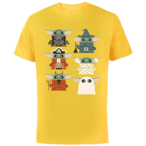 Star Wars Grogu Halloween Costumes - Short Sleeve Cotton T-Shirt for Adults - Customized-Yellow