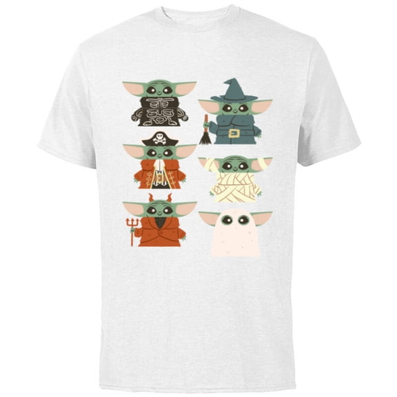 Star Wars Grogu Halloween Costumes - Short Sleeve Cotton T-Shirt for Adults - Customized-White