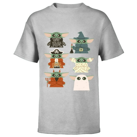 Star Wars Grogu Halloween Costumes - Short Sleeve T-Shirt for Kids - Customized-Athletic Heather