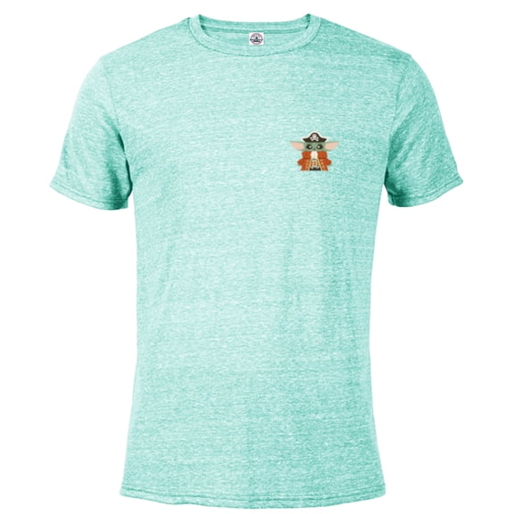 Star Wars Grogu Halloween Cute Space Pirate Captain Costume - Short Sleeve Blended T-Shirt for Adults - Customized-Celadon Snow Heather