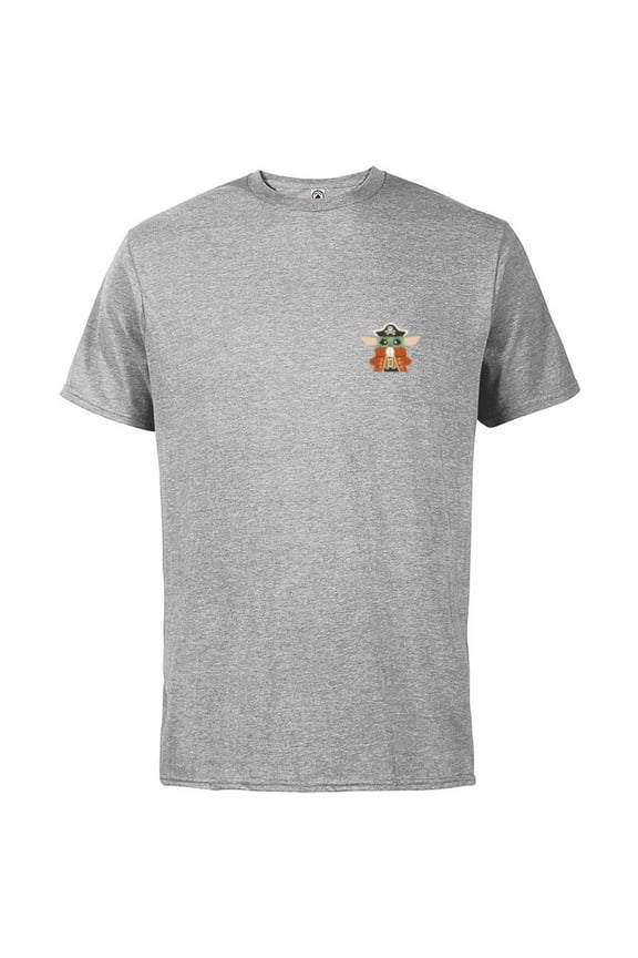 Grogu Halloween Cute Space Pirate Captain Costume - Short Sleeve Cotton T-Shirt for Adults - Customized-Athletic Heather