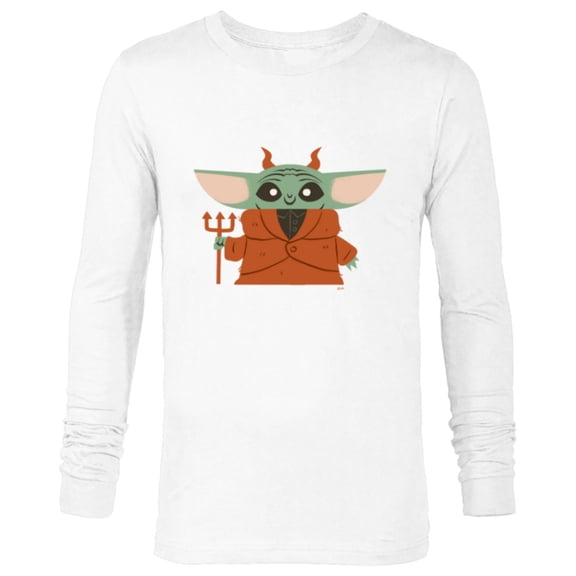 Star Wars Grogu Halloween Little Devil Costume - Long Sleeve T-Shirt for Men - Customized-White
