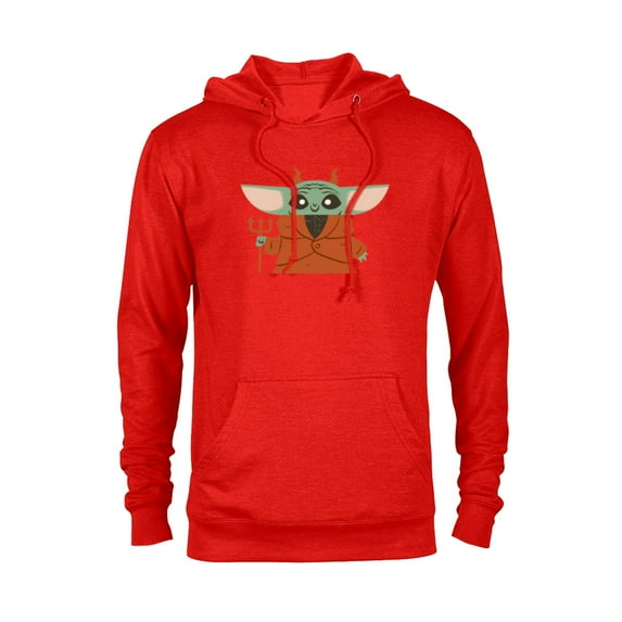 Star Wars Grogu Halloween Little Devil Costume - Pullover Hoodie for Adults - Customized-Red