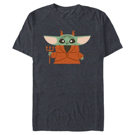 Star Wars Grogu Halloween Little Devil Costume - Short Sleeve Blended T-Shirt for Adults - Customized-Denim Snow Heather