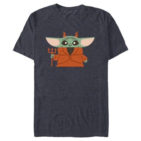 Star Wars Grogu Halloween Little Devil Costume - Short Sleeve Blended T-Shirt for Adults - Customized-Denim Snow Heather