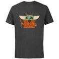thumbnail image 1 of Star Wars Grogu Halloween Little Devil Costume - Short Sleeve Cotton T-Shirt for Adults - Customized-Charcoal Heather, 1 of 5