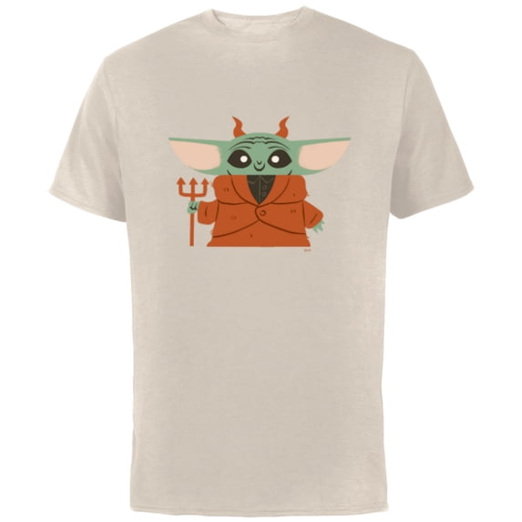 Star Wars Grogu Halloween Little Devil Costume - Short Sleeve Cotton T-Shirt for Adults - Customized-Putty