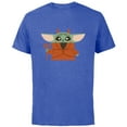 thumbnail image 1 of Star Wars Grogu Halloween Little Devil Costume - Short Sleeve Cotton T-Shirt for Adults - Customized-Royal Heather, 1 of 5