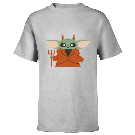 Star Wars Grogu Halloween Little Devil Costume - Short Sleeve T-Shirt for Kids - Customized-Athletic Heather