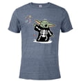 thumbnail image 1 of Star Wars Grogu Halloween Skeleton Costume Force Float Candy - Short Sleeve Blended T-Shirt for Adults - Customized-Denim Snow Heather, 1 of 5