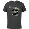 thumbnail image 1 of Star Wars Grogu Halloween Skeleton Costume Force Float Candy - Short Sleeve Cotton T-Shirt for Adults - Customized-Charcoal Heather, 1 of 5