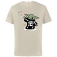 thumbnail image 1 of Star Wars Grogu Halloween Skeleton Costume Force Float Candy - Short Sleeve Cotton T-Shirt for Adults - Customized-Putty, 1 of 5