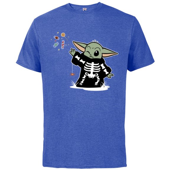 Star Wars Grogu Halloween Skeleton Costume Force Float Candy - Short Sleeve Cotton T-Shirt for Adults - Customized-Royal Heather