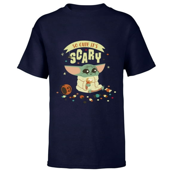 Star Wars Grogu Halloween So Cute It’s Scary - Short Sleeve T-Shirt for Kids - Customized-Athletic Navy