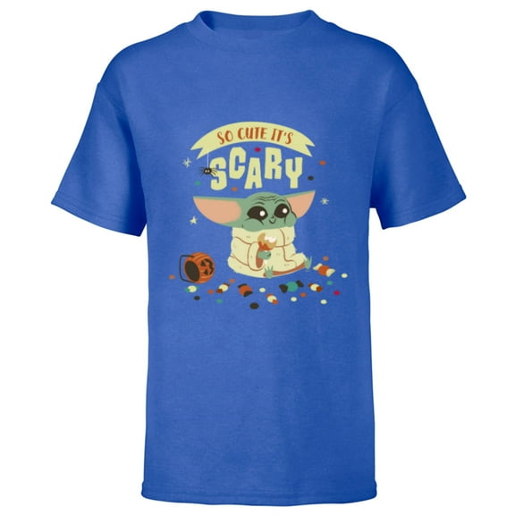 Star Wars Grogu Halloween So Cute It’s Scary - Short Sleeve T-Shirt for Kids - Customized-Royal