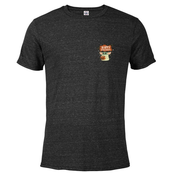 Star Wars Grogu Happy Halloween Trick or Treat Cute Corner - Short Sleeve Blended T-Shirt for Adults - Customized-Black Snow Heather