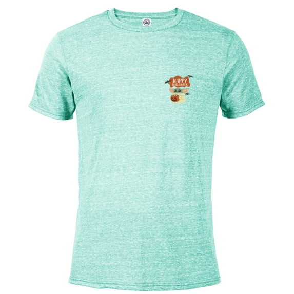 Star Wars Grogu Happy Halloween Trick or Treat Cute Corner - Short Sleeve Blended T-Shirt for Adults - Customized-Celadon Snow Heather