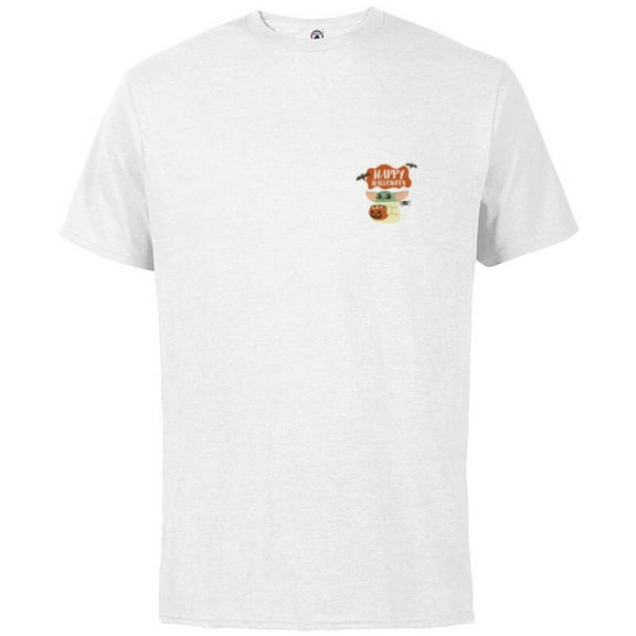 Star Wars Grogu Happy Halloween Trick or Treat Cute Corner - Short Sleeve Cotton T-Shirt for Adults - Customized-White