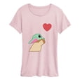 thumbnail image 1 of Star Wars - Grogu Heart Vday Women's Short Sleeve Graphic T-Shirt, 1 of 3