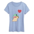 thumbnail image 1 of Star Wars - Grogu Heart Vday Women's Short Sleeve Graphic T-Shirt, 1 of 3