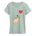 thumbnail image 1 of Star Wars - Grogu Heart Vday Women's Short Sleeve Graphic T-Shirt, 1 of 3