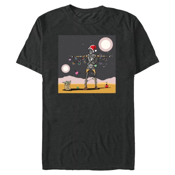 Star Wars Grogu IG-11 Droid Holiday Tatooine Christmas Tree - Short Sleeve Blended T-Shirt for Adults - Customized-Dark Heather