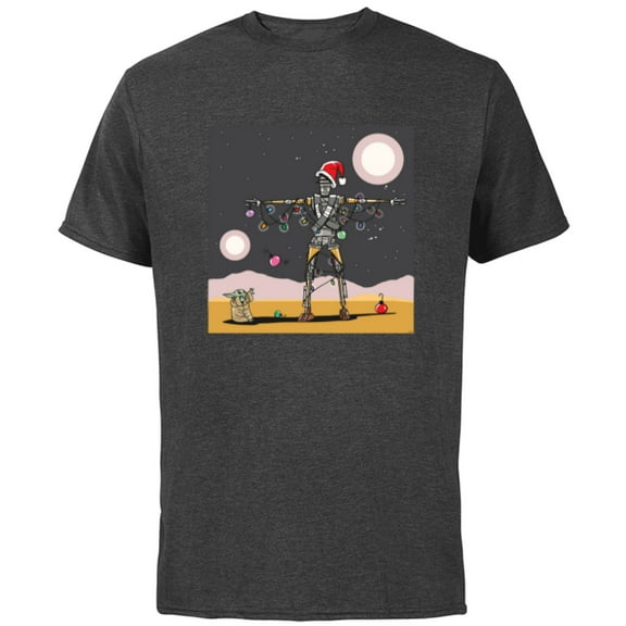 Star Wars Grogu IG-11 Droid Holiday Tatooine Christmas Tree - Short Sleeve Cotton T-Shirt for Adults - Customized-Charcoal