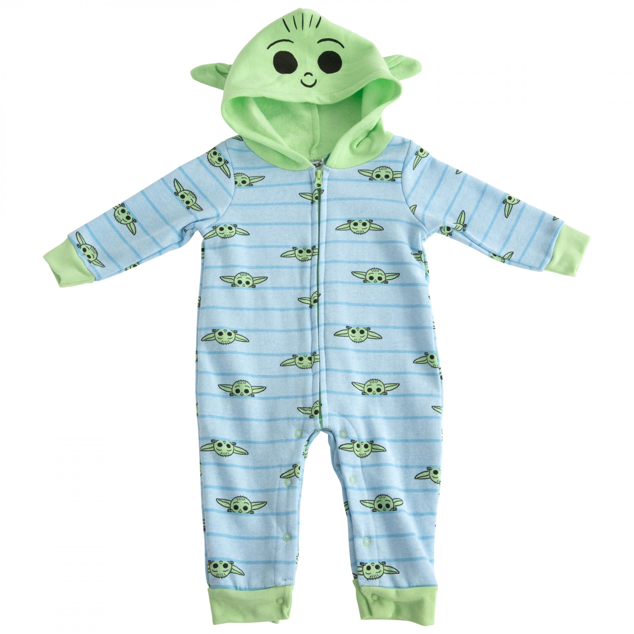 Star Wars Baby Boy 2 Pezzi Baby Yoda Set Include Maniche Lunghe Con Cappuccio E Pantaloni - 0-3 Mesi, Grigio Multi, 0-3 Months