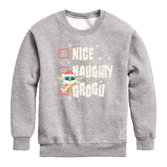 Star Wars - Grogu List - Youth Boys Crew Fleece Sweatshirt