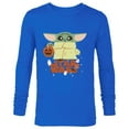 thumbnail image 1 of Star Wars Grogu Mandalorian Halloween Trick or Treat Logo - Long Sleeve T-Shirt for Men - Customized-Royal, 1 of 5