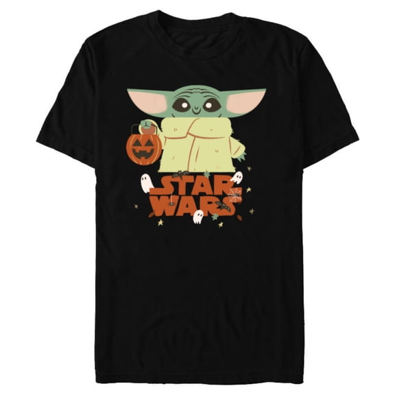 Star Wars Grogu Mandalorian Halloween Trick or Treat Logo - Short Sleeve Blended T-Shirt for Adults - Customized-Black Snow Heather