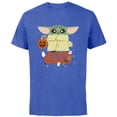 thumbnail image 1 of Star Wars Grogu Mandalorian Halloween Trick or Treat Logo - Short Sleeve Cotton T-Shirt for Adults - Customized-Royal Heather, 1 of 5