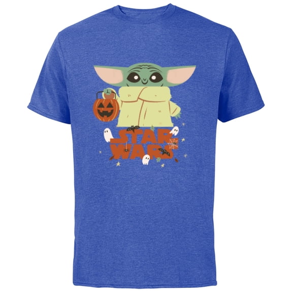 Star Wars Grogu Mandalorian Halloween Trick or Treat Logo - Short Sleeve Cotton T-Shirt for Adults - Customized-Royal Heather