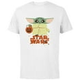 thumbnail image 1 of Star Wars Grogu Mandalorian Halloween Trick or Treat Logo - Short Sleeve Cotton T-Shirt for Adults - Customized-White, 1 of 5
