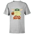 thumbnail image 1 of Star Wars Grogu Mandalorian Halloween Trick or Treat Logo - Short Sleeve T-Shirt for Kids - Customized-Athletic Heather, 1 of 5