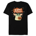 thumbnail image 1 of Star Wars Grogu Mandalorian Happy Halloween Trick or Treat - Short Sleeve Blended T-Shirt for Adults - Customized-Black, 1 of 5