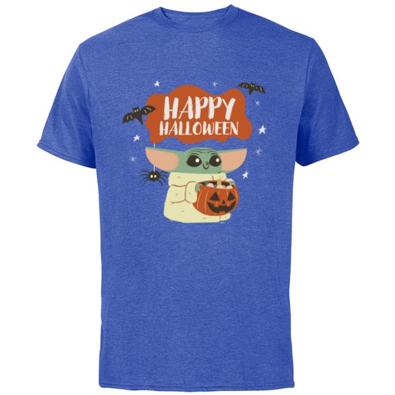 Star Wars Grogu Mandalorian Happy Halloween Trick or Treat - Short Sleeve Cotton T-Shirt for Adults - Customized-Royal Heather