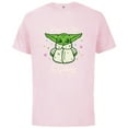 thumbnail image 1 of Star Wars Grogu Mandalorian Keeping It Cute on My Birthday - Short Sleeve Cotton T-Shirt for Adults - Customized-Soft Pink, 1 of 5