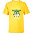 thumbnail image 1 of Star Wars Grogu Mandalorian Keeping It Cute on My Birthday - Short Sleeve T-Shirt for Kids - Customized-Yellow, 1 of 5