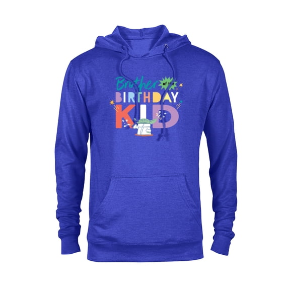 Star Wars Grogu Mandalorian Toon Brother of the Birthday Kid - Pullover Hoodie for Adults - Customized-Royal