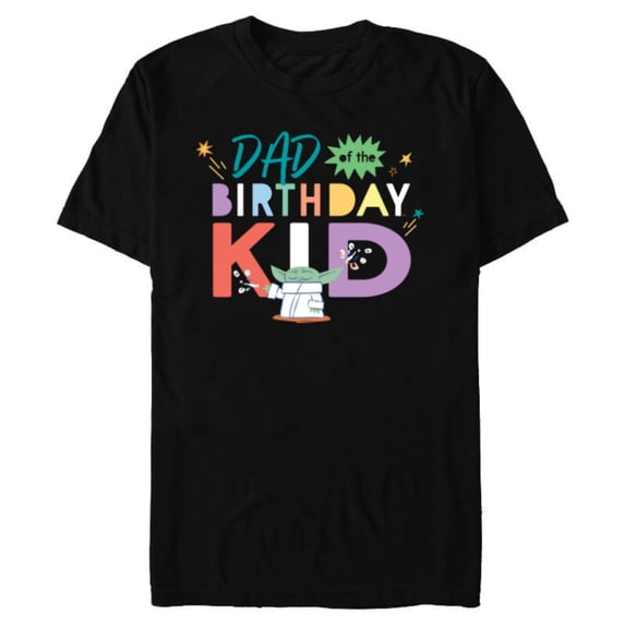 Star Wars Grogu Mandalorian Toon Dad of the Birthday Kid - Short Sleeve Blended T-Shirt for Adults - Customized-Black
