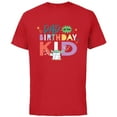 thumbnail image 1 of Star Wars Grogu Mandalorian Toon Dad of the Birthday Kid - Short Sleeve Cotton T-Shirt for Adults - Customized-Red, 1 of 5