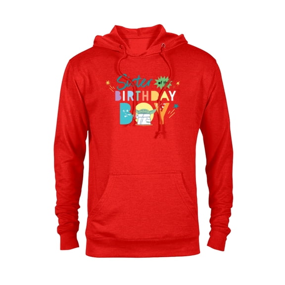 Star Wars Grogu Mandalorian Toon Sister of the Birthday Boy - Pullover Hoodie for Adults - Customized-Red
