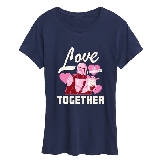 Star Wars - Grogu Mando Love Is Stronger Together Women's Short Sleeve Graphic T-Shirt