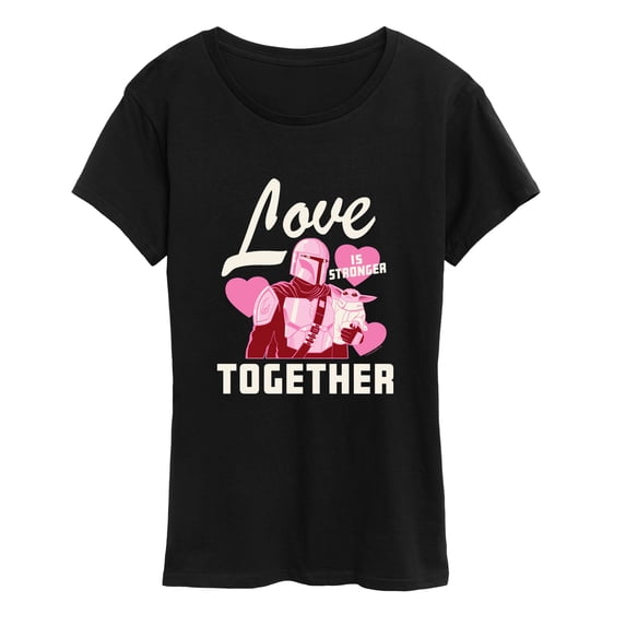 Star Wars - Grogu Mando Love Is Stronger Together Women's Short Sleeve Graphic T-Shirt